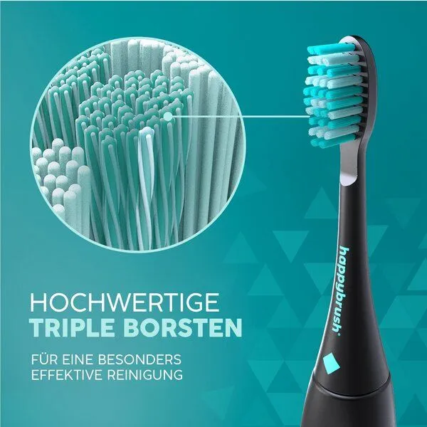 happybrush happybrush Aufsteckbürsten Eco Vibe 3+ 3er Set, Black, – Produktbild 2 von 4