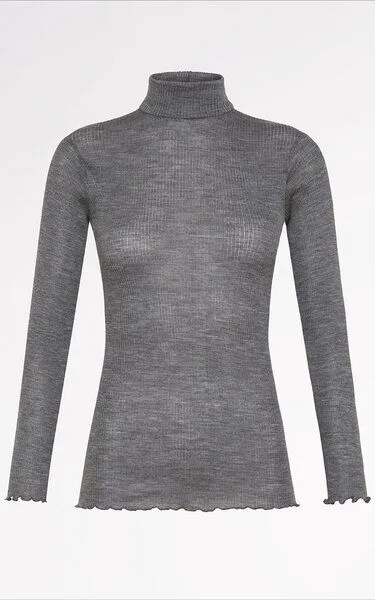 CASAGiN CASAGiN Rollkragenpullover aus Wolle, Anthrazit, – Produktbild 1 von 2