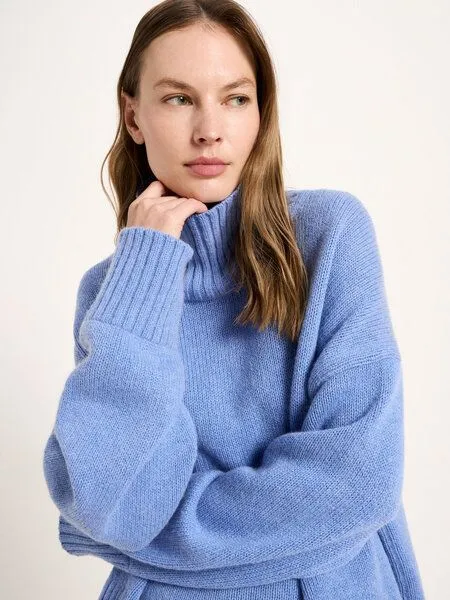 LANIUS LANIUS Oversized Pullover, Blau-light-blue-melange, – Produktbild 4 von 4