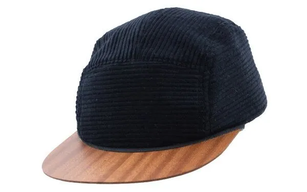 Lou-i Lou-i Cord Cap mit edlem Holzschild - Made in Germany, Schwarz, – Produktbild 2 von 4