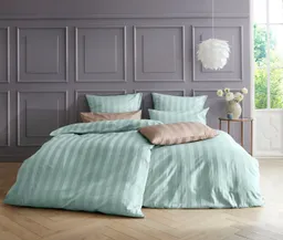 OTTO home Bettwäsche MALIA mit eingewebten Streifen, uni, Mako-Satin, 2 teilig, Bettwäsche aus 100% Baumwolle, Bettwäsche in Mako-Satin-Qualität – Produktbild 1 von 1