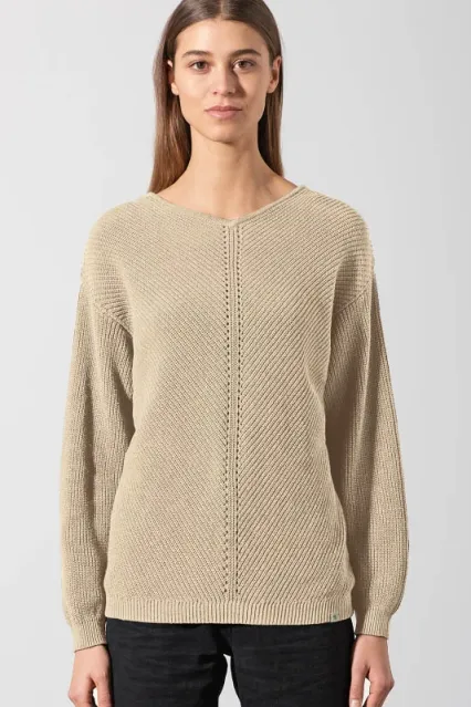 HempAge Hempage Damen vegan Pullover Timeless Gobi In Beige, Beige, – Produktbild 2 von 2