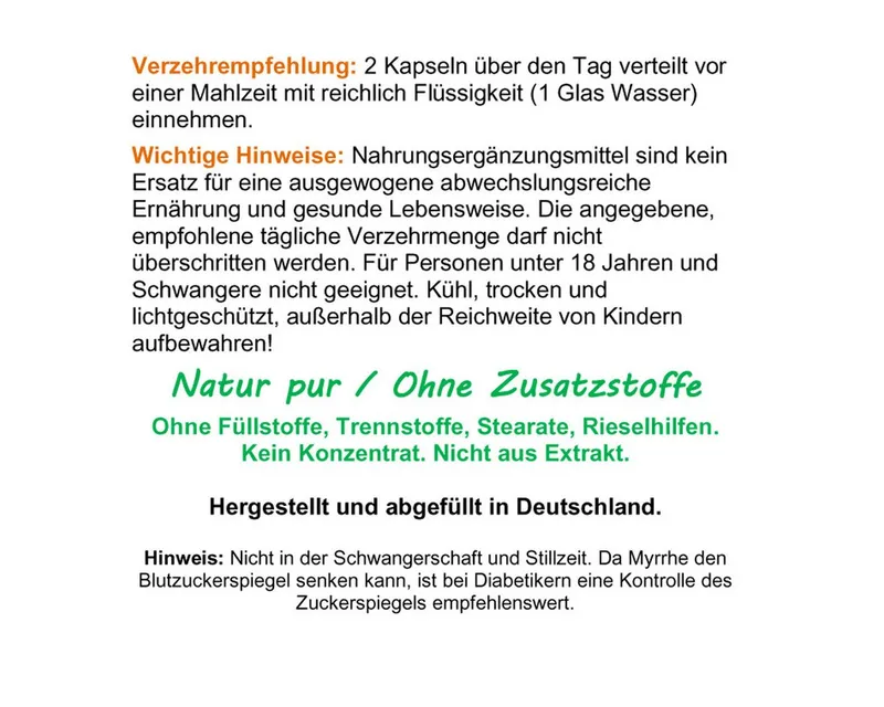 VitalLeben Myrrhe Kamille Kaffeekohle nach Hildergard v. Bingen ohne Zusatzstoffe Kapseln, 1 er Dose à 120 St., 60 g, Art. 27160-120 – Produktbild 5 von 5