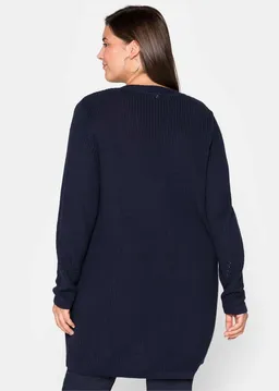 sheego sheego Strickjacke Longstrickjacke Langarm aus Grobstrick, in offener Form – Produktbild 1 von 1