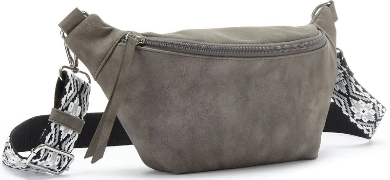 Vivance by Lascana Bauchtasche Umhängetasche, Hüfttasche, Crossbody Bag, Gürteltasche, Handtasche Damen zum Umhängen mit austauschbarem Schulterriemen VEGAN, Grau, – Produktbild 2 von 5