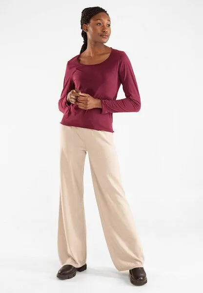 Alma & Lovis Alma & Lovis Smartes Langarmshirt aus Bio-Baumwolle | Smart Shirt, Berry (dunkelrot), – Produktbild 3 von 3
