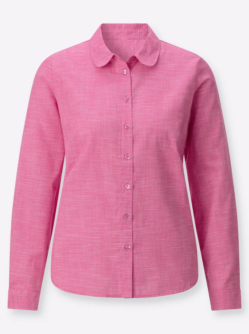 Witt Langarmbluse pink-ecru-kariert, Pink-ecru-kariert, – Produktbild 1 von 2