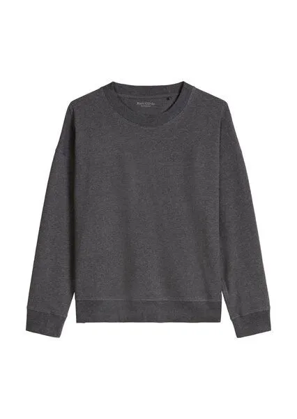 Marc O'Polo Marc O'Polo Lounge-Shirt langarm | Baumwolle GOTS, Dark gray melange, – Produktbild 4 von 4
