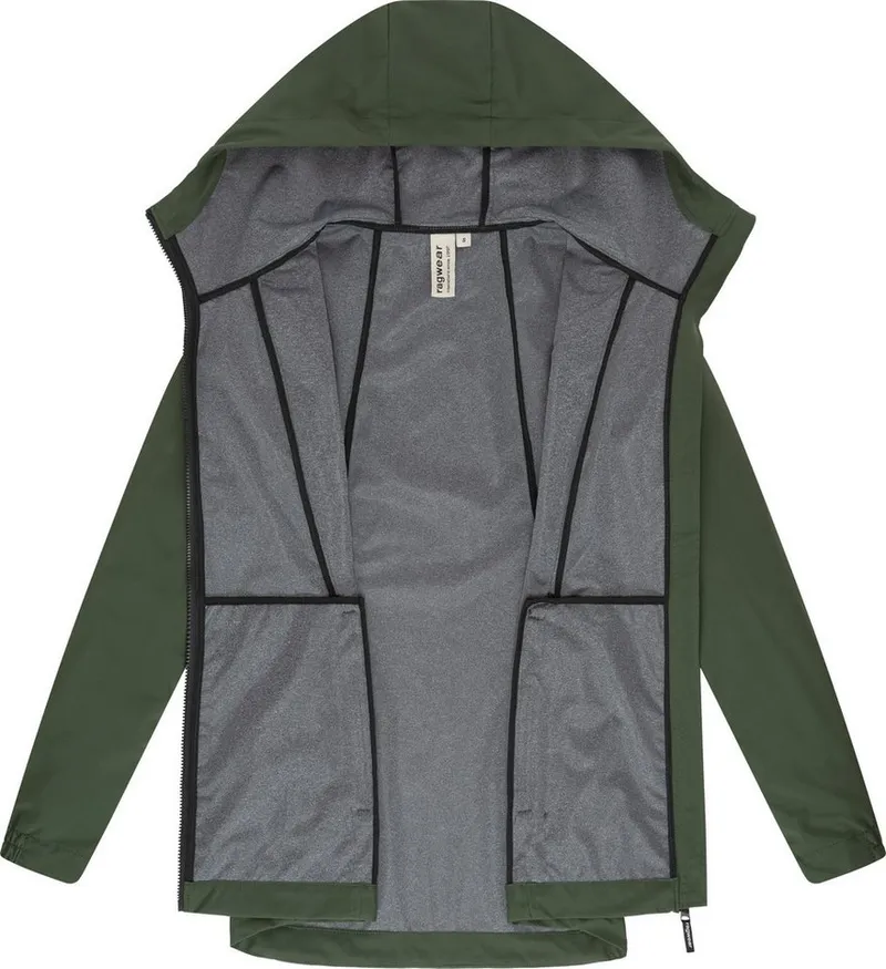 ragwear ragwear Kurzmantel Zuzka Sport Wasserdichter kurzer Übergangsmantel für Damen, Grün, – Produktbild 1 von 4