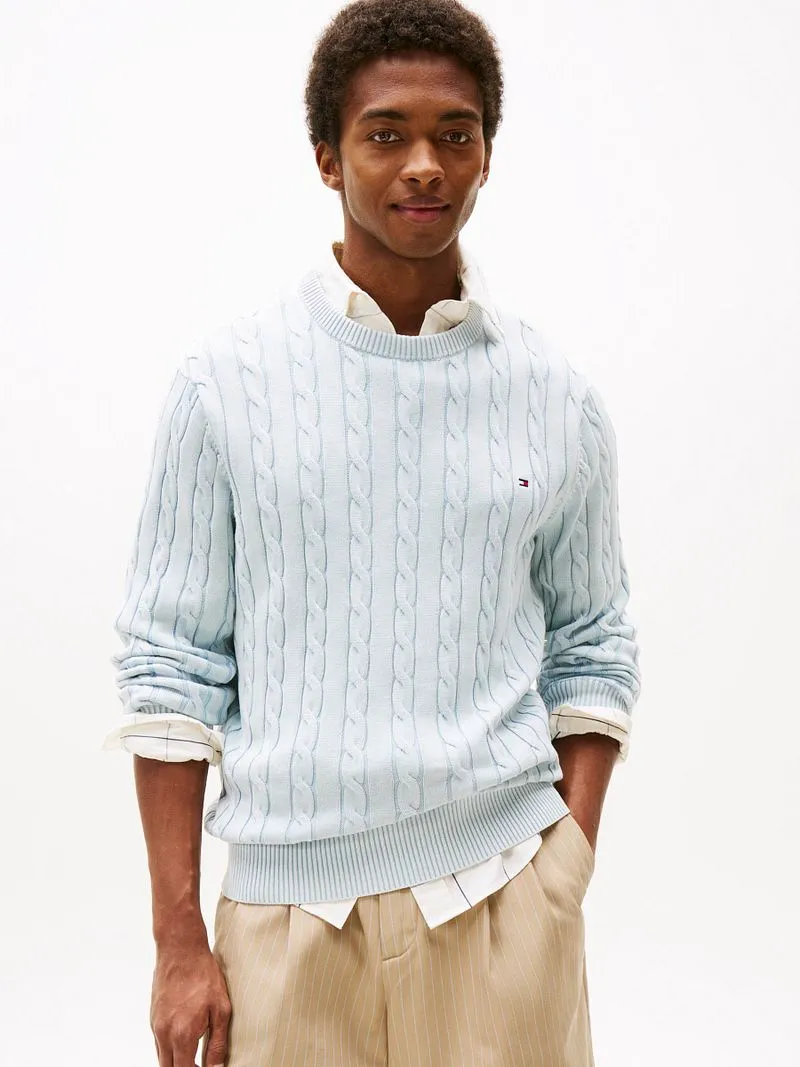 Tommy Hilfiger Tommy Hilfiger Pullover Cable Hellblue - Größe XXL, Blau, – Produktbild 2 von 5