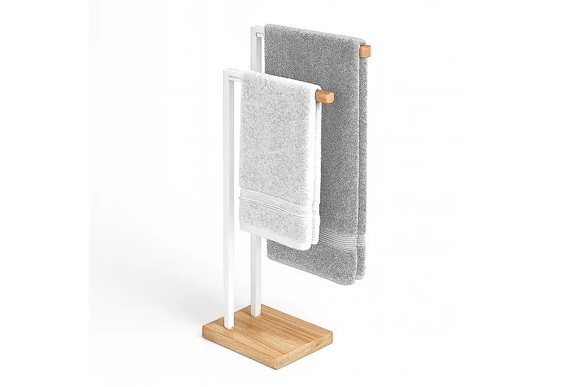 RELAXDAYS RELAXDAYS Handtuchständer Handtuchhalter stehend, Braun|weiß, – Produktbild 1 von 5