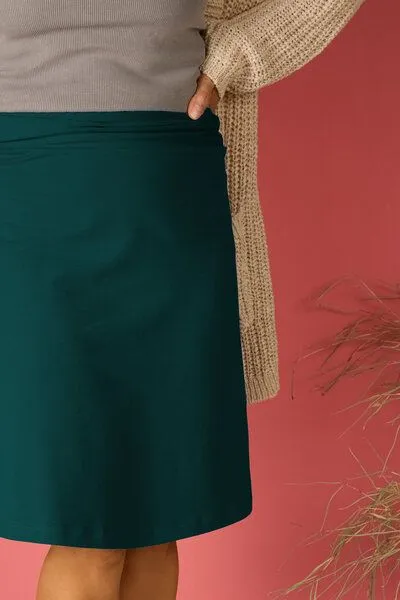 La Gitana La Gitana Rock A-Linie „June“ – lange Variante, aus Bio-Baumwolljersey – fair & nachhaltig, Petrol dunkel, – Produktbild 4 von 4