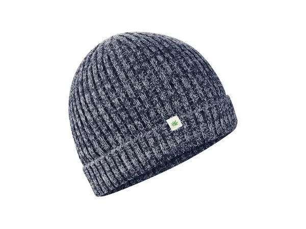 HempAge HempAge Strickmütze Hanf/Bio-Baumwolle, Navy/grey, – Produktbild 2 von 3