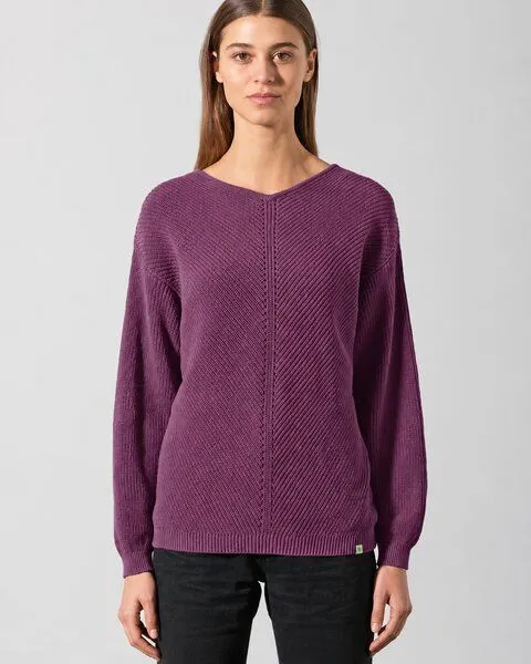 HempAge HempAge Zeitloser Pullover Hanf/Biobaumwolle, Purple (lila), – Produktbild 2 von 4