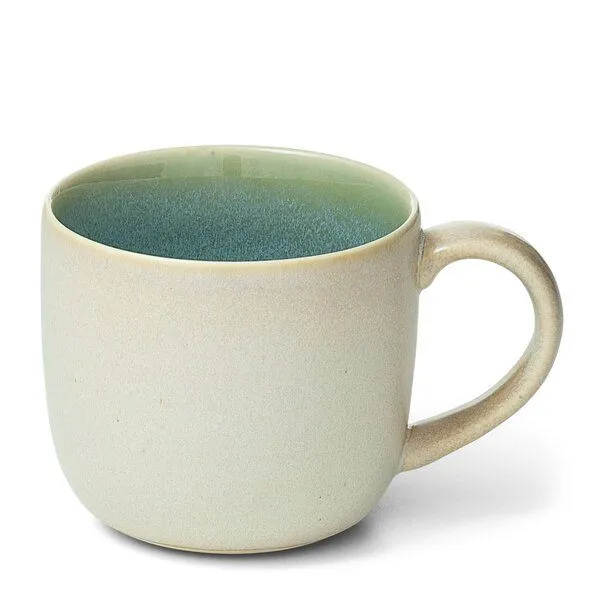 Econovo Econovo Keramik Tasse Handgemacht Groß 400ml, Türkis-beige (blau), – Produktbild 1 von 4