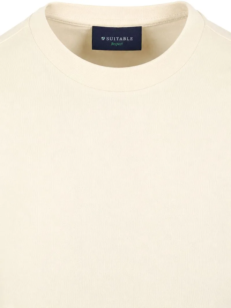 Suitable Suitable Respect T-Shirt Tim Ecru - Größe L, Wollweiß, – Produktbild 1 von 4