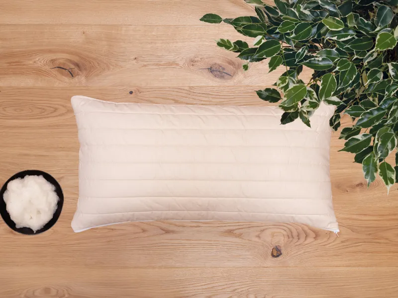 allnatura Baumwoll-Kopfkissen Cotona mit Lyocell-Steppbezug 65x100 cm, Natur, – Produktbild 2 von 2