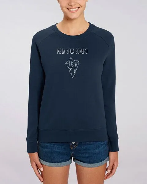 Human Family Human Family Bio Damen Rundhals Sweatshirt "Feel - Change your view" - in 7 Farben, Navy, – Produktbild 1 von 3
