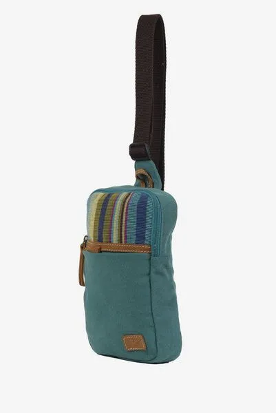 Dragolina Dragolina Crossbody Tablettasche Faun W. mit Webstoff der Pwo Karen, Petrol (blaugrün), – Produktbild 2 von 4