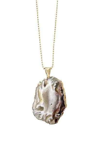 Crystal and Sage Crystal and Sage Achat Halskette mit Achathöhle, Gold, – Produktbild 2 von 3