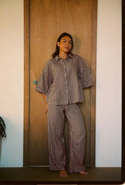 Nénés Nénés Axelle-Hemd, Braunes vichy-karo, – Produktbild 4 von 4
