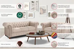 OTTO home Sitzgruppe Chesterfield, (2-tlg), hochwertige Knopfheftung, bestehend aus 2- und 3-Sitzer – Produktbild 1 von 1