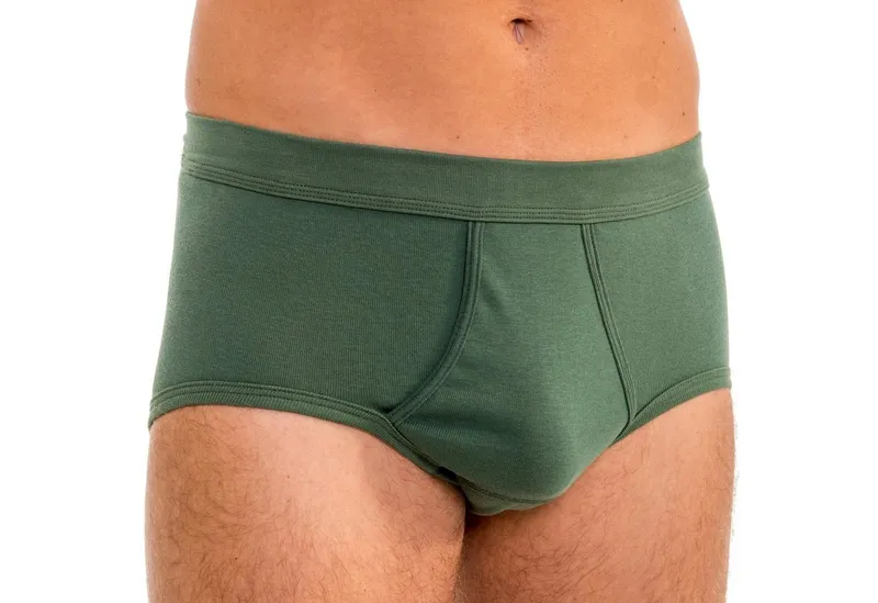 HERMKO Slip Briefs mit Eingriff,Bio-Baumwolle, breiter Weichbund, körpernah, große Größen, Grün, – Produktbild 2 von 4