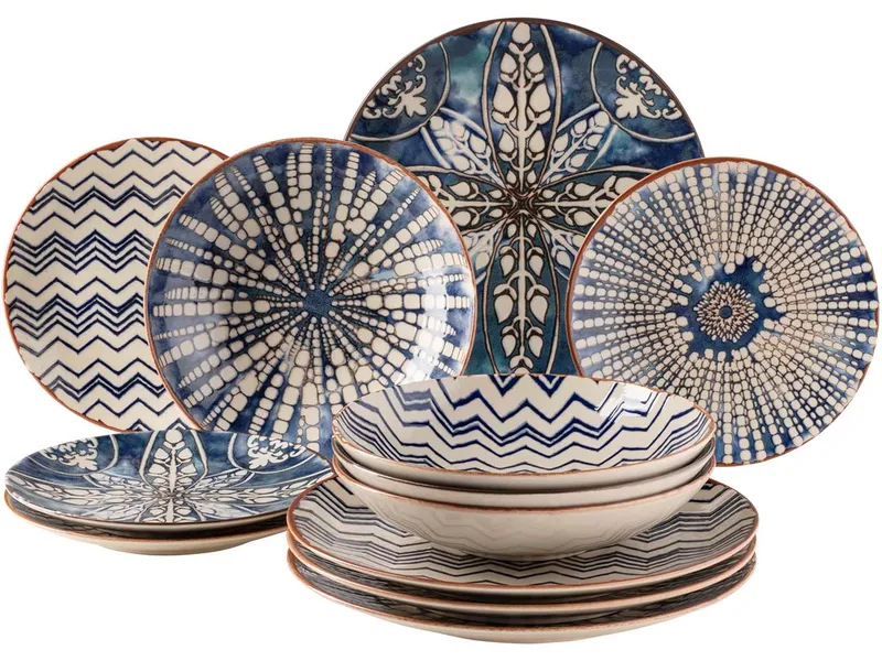 Mäser Mäser Tafelservice 12-tlg. "Iberico Blue" Steinzeug, blau – Produktbild 1 von 2