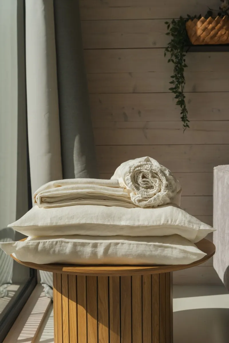 AmourLinen AmourLinen unisex vegan Set Bettlaken Weiß, Weiß, – Produktbild 2 von 2