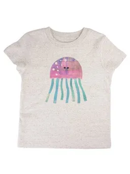 MelaDi Meladi Kinder Shirt aus Biobaumwolle - Qualle auf Eco Heather – Produktbild 1 von 1