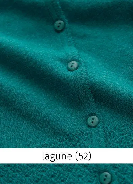 Heidekönigin Heidekönigin Strickjacke mit Ajourkante - GOTS, Lagune, – Produktbild 1 von 3