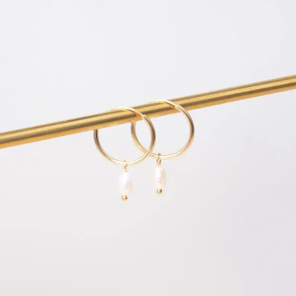 fejn jewelry fejn jewelry Creole 'gemstone hoop', Gold, – Produktbild 5 von 7