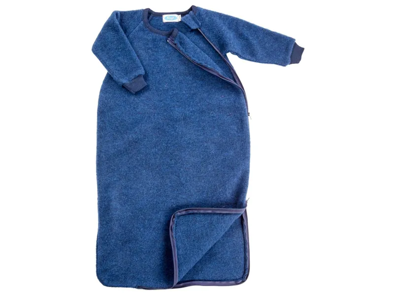 Reiff Strickwaren Reiff Strickwaren Schlafsack Baby mit Arm Bio-Merinowolle Ganzjahr, Blau, – Produktbild 1 von 2