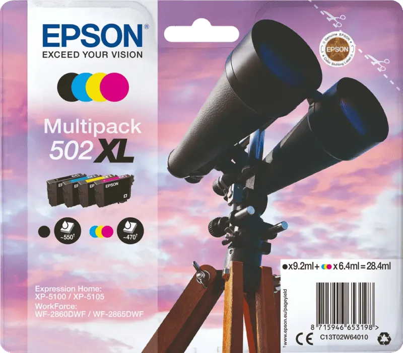 Epson Epson Tintenpatronen T02W64 XL schwarz, cyan, magenta, gelb, 4er-Set – Produktbild 3 von 4