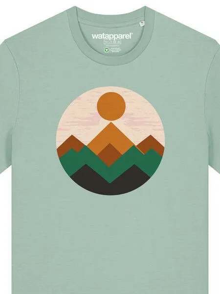 watapparel watapparel T-Shirt Unisex Geometric Landscape 2, Aloe, – Produktbild 3 von 3