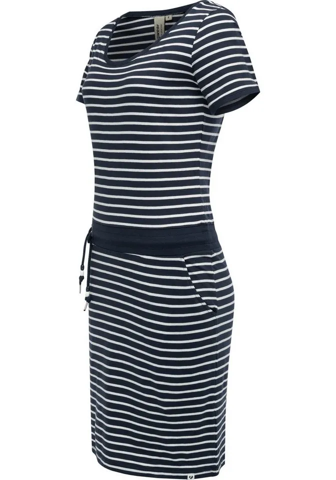 ragwear ragwear Sommerkleid Baomi gestreiftes Damen Minikleid mit Taillenkordel und Taschen, Blau, – Produktbild 2 von 2
