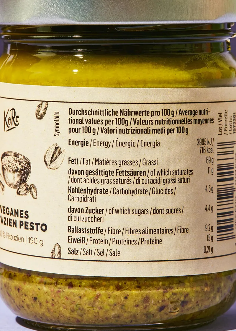 KoRo Veganes Pistazien Pesto 6 x 190 g – Produktbild 4 von 5