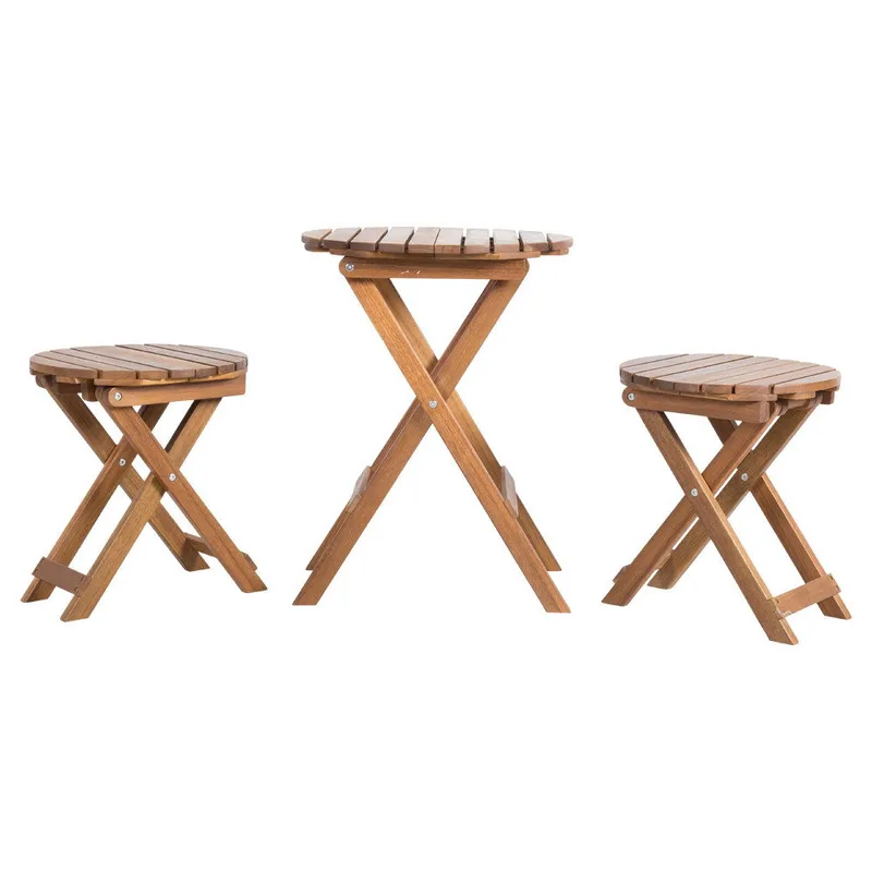 Kölle Hocker 'Moon' klappbar, Ø ca. 40 cm, aus FSC®-Akazienholz, Braun, – Produktbild 1 von 1