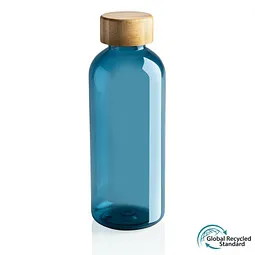 XD Collection GRS rPET Flasche mit Bambus-Deckel, blau – Produktbild 1 von 1