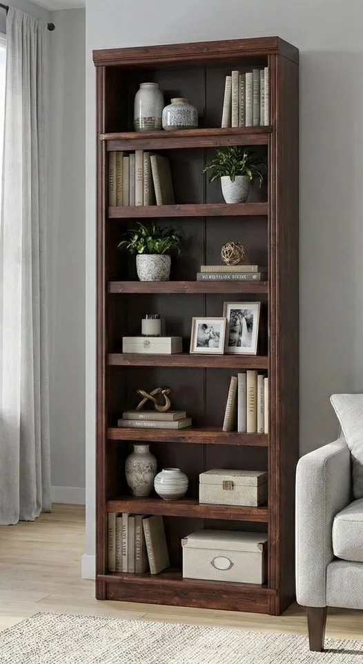 OTTO home Bücherregal Soeren Regal B/T/H: 80/29/220 cm, 7 offene Fächer, massive Kiefer, FSC®-zertifiziert, Braun, – Produktbild 2 von 4
