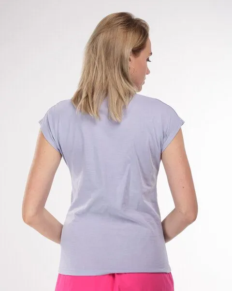 Alma & Lovis Alma & Lovis Shirt mit Wasserfall-Ausschnitt, aus Bio-Baumwolle | Short Cascade, Lavendel (lila), – Produktbild 3 von 3