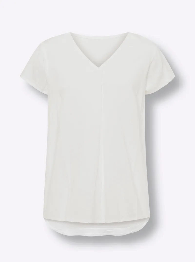 heine Kurzarm-Bluse ecru, Ecru, – Produktbild 1 von 2