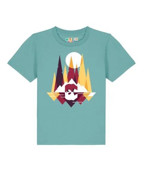 watabout.kids watabout.kids T-Shirt Kinder Von Bären und Bergen, Teal monstera, – Produktbild 1 von 2