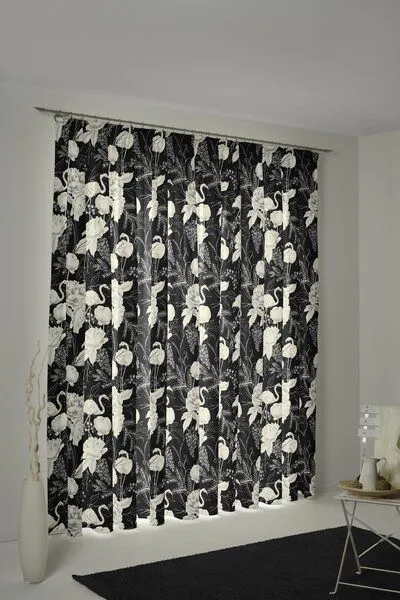 Nature by Adam Nature by Adam Vorhang aus 100% Bio-Baumwolle - Made in Germany - Eden, Schwarz, – Produktbild 6 von 7