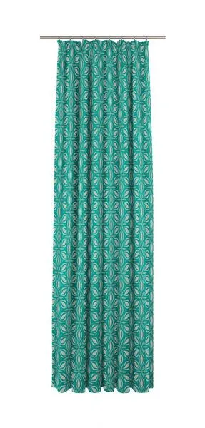 Nature by Adam Nature by Adam Vorhang aus 100% Bio-Baumwolle - Made in Germany - Retro Floret, Petrol, – Produktbild 2 von 7