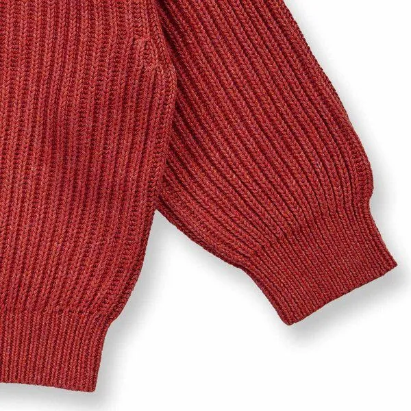 Sense Organics Sense Organics Baby Strickpullover, Modell VARUNY, Terrakotta-rot melange, – Produktbild 3 von 3