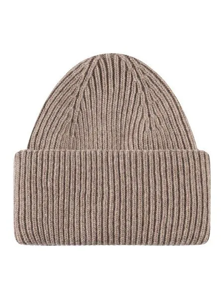 KnowledgeCotton Apparel KnowledgeCotton Apparel Woll-Mütze - Rib Beanie - aus 100% Merino Wolle, Beige (kelp melange), – Produktbild 4 von 5