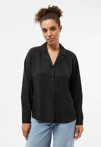 Givn Berlin Givn Berlin Bluse GBZORA aus TENCEL mit Reverskragen, Black (tencel), – Produktbild 1 von 4