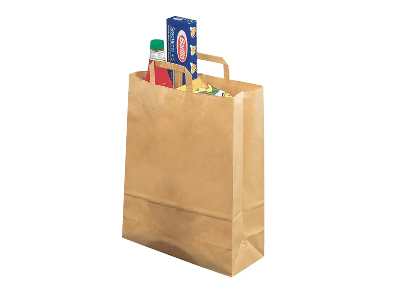 Tragetasche 32x11x40 cm 90g/m² mit Innenhenkel Recycling braun – Produktbild 2 von 2