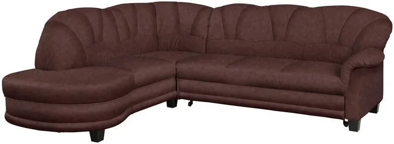 Home affaire Ecksofa Camelita, Landhaus Sofa, 2 Varianten: Recamiere- oder Ottomane, L-Form, wahlweise mit Bettfunktion, Braun, – Produktbild 3 von 5